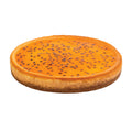 Cheesecake copt italian Moralberti cu topping de fructul pasiunii, desert gourmet artizanal cu textură densă