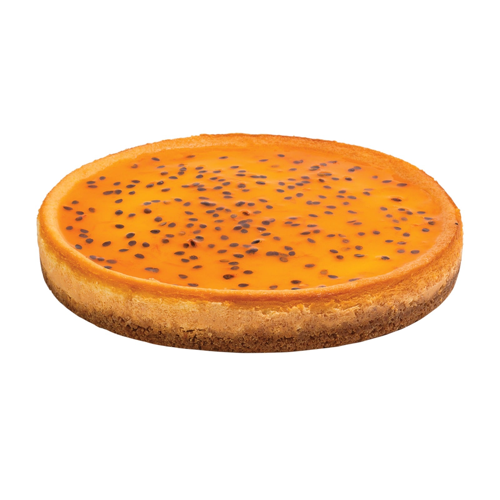 Cheesecake copt italian Moralberti cu topping de fructul pasiunii, desert gourmet artizanal cu textură densă
