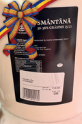 Smântână Arkase 36-38% grăsime, 5L – produs artizanal 100% românesc din Arcuș, Covasna, cu panglică tricoloră