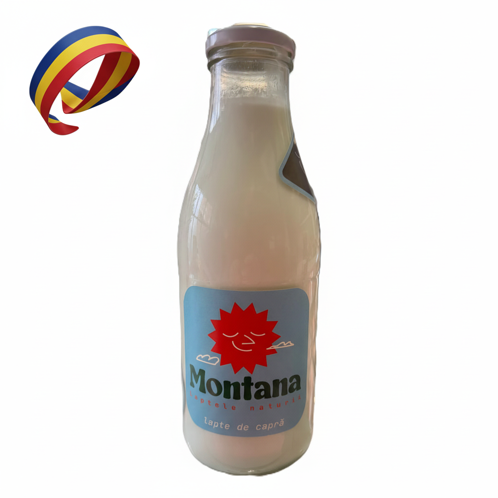 Lapte de capră pasteurizat Montana 3.5% grăsime 1 litru, natural și neomogenizat, din Teliu, Brașov