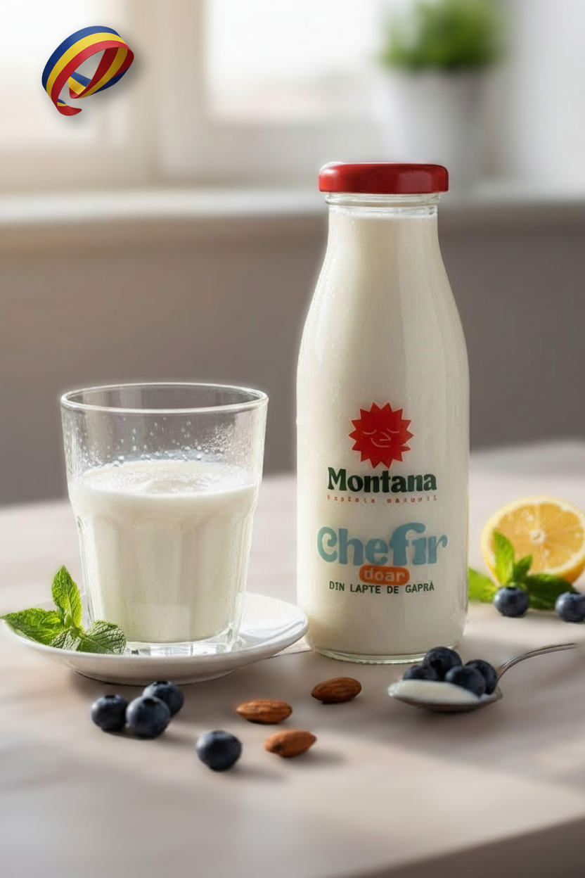Chefir artizanal din lapte de capră montană 3.5% grăsime 250ml, probiotic natural din Teliu, Brașov
