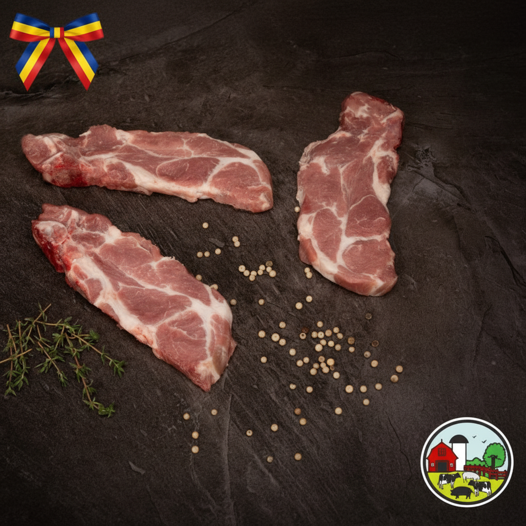 Ceafă porc dezosată cu panglică tricoloră