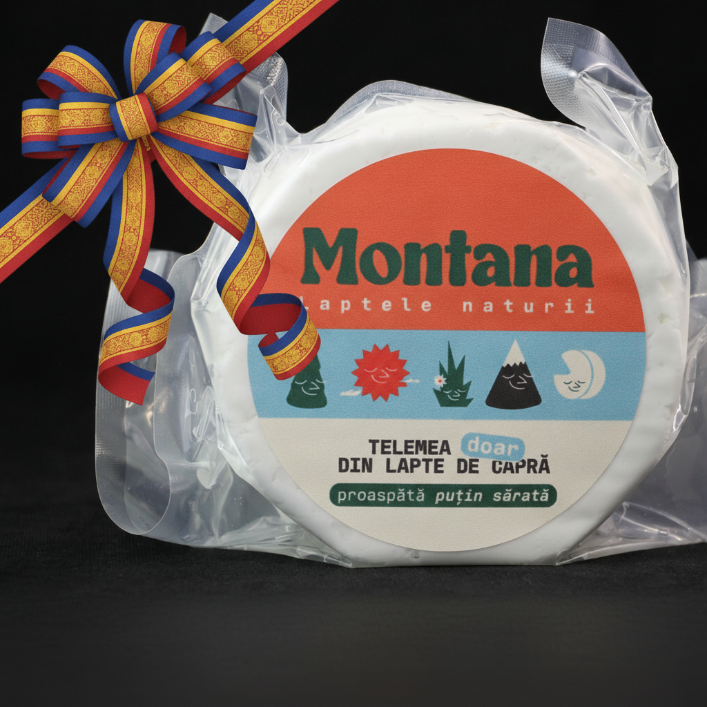 Telemea proaspătă de capră montană 50% grăsime Montana, produsă artizanal în Teliu, Brașov, 500g